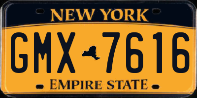 NY license plate GMX7616