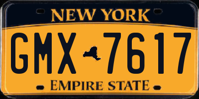 NY license plate GMX7617