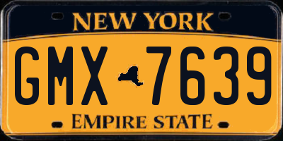 NY license plate GMX7639