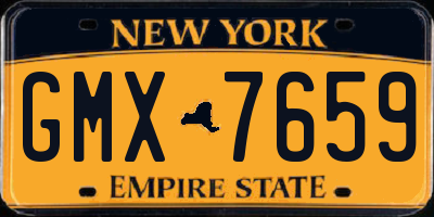 NY license plate GMX7659