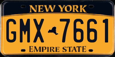 NY license plate GMX7661
