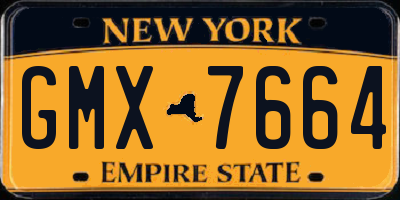 NY license plate GMX7664