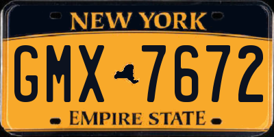 NY license plate GMX7672