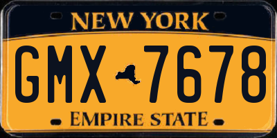 NY license plate GMX7678