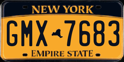 NY license plate GMX7683