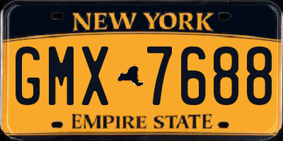NY license plate GMX7688
