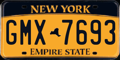 NY license plate GMX7693