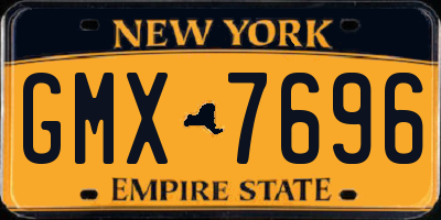 NY license plate GMX7696