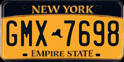 NY license plate GMX7698