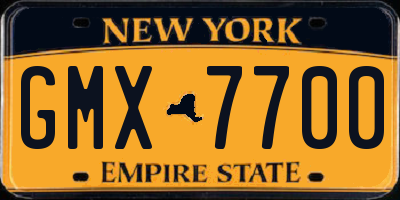 NY license plate GMX7700