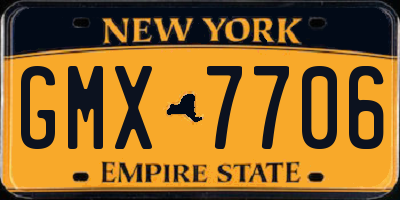 NY license plate GMX7706