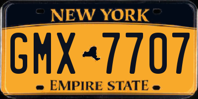 NY license plate GMX7707