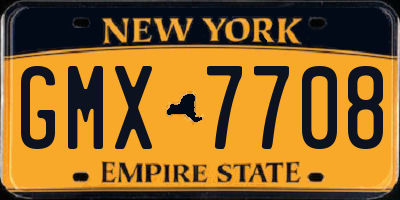 NY license plate GMX7708