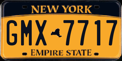 NY license plate GMX7717