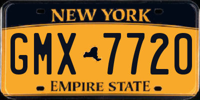 NY license plate GMX7720