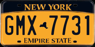 NY license plate GMX7731