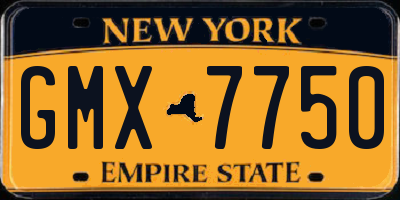 NY license plate GMX7750