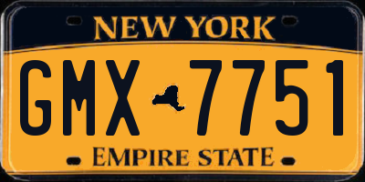 NY license plate GMX7751