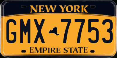 NY license plate GMX7753