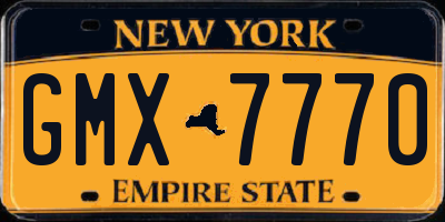 NY license plate GMX7770
