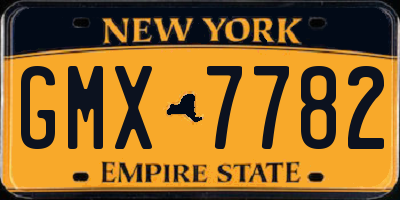 NY license plate GMX7782