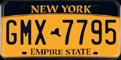 NY license plate GMX7795