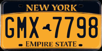 NY license plate GMX7798