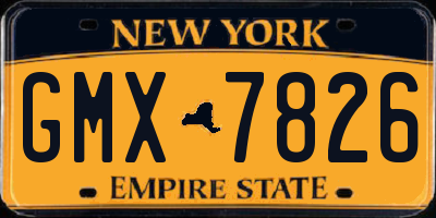 NY license plate GMX7826