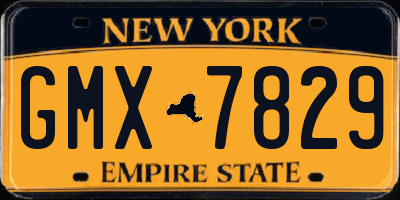 NY license plate GMX7829