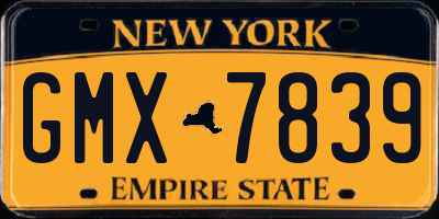 NY license plate GMX7839