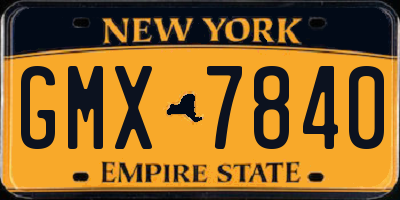 NY license plate GMX7840
