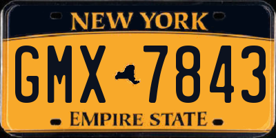 NY license plate GMX7843