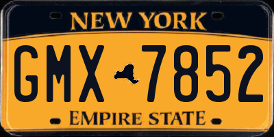 NY license plate GMX7852