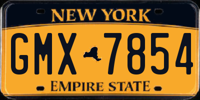 NY license plate GMX7854