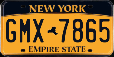 NY license plate GMX7865