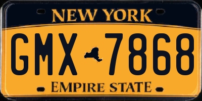 NY license plate GMX7868