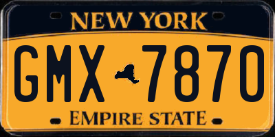 NY license plate GMX7870