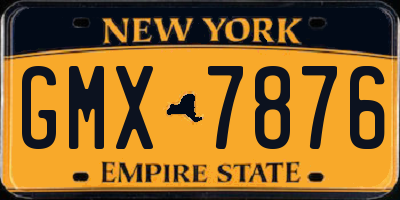 NY license plate GMX7876
