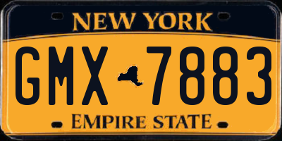 NY license plate GMX7883