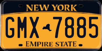 NY license plate GMX7885