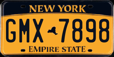 NY license plate GMX7898