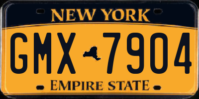 NY license plate GMX7904
