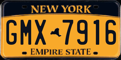 NY license plate GMX7916