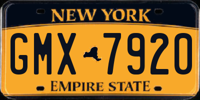 NY license plate GMX7920