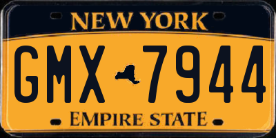 NY license plate GMX7944