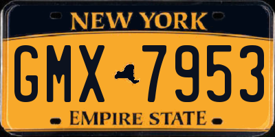 NY license plate GMX7953