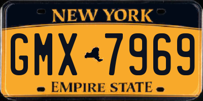 NY license plate GMX7969