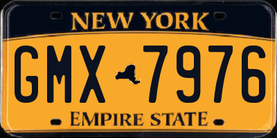 NY license plate GMX7976