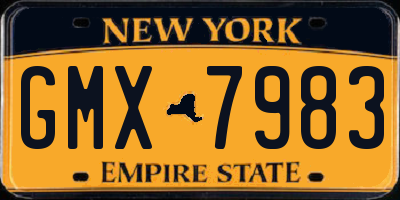 NY license plate GMX7983