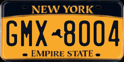 NY license plate GMX8004